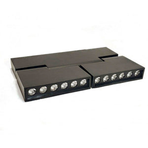Foco aluminio doble negro para riel magnetico 23 cm  LED 12W - ARFO0014