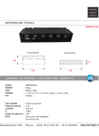 Foco metal negro para riel magnético LED 6W - ARFO0055