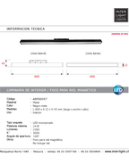 Foco metal negro para riel magnético LED 24W - ARFO0057