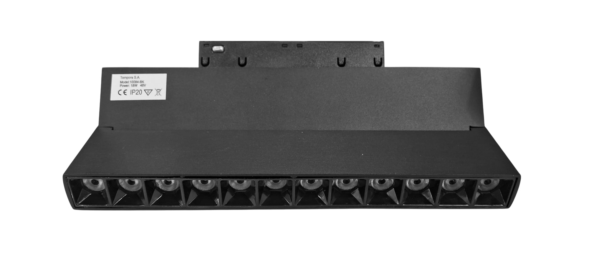 Foco para riel magnético aluminio negro 22 cm LED 12W 48v - ARFO0065