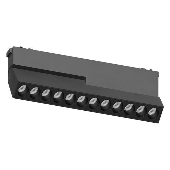 Foco abatible aluminio negro para riel magnetico SLIM 22cm 48v LED 20W TUYA - ARFO0075