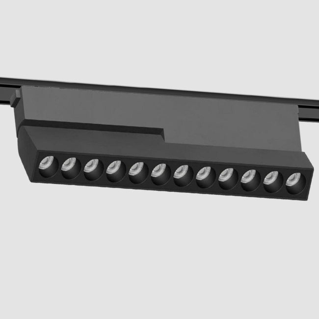 Foco abatible aluminio negro para riel magnetico SLIM 22cm 48v LED 20W TUYA - ARFO0075