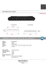 Cargar imagen en el visor de la galería, Foco riel magnético negro 48v 12w - ARFO0094
