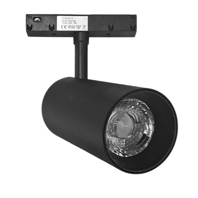 Foco metal negro para riel magnético LED 20W - ARFO0100