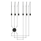 Lámpara colgante de suspensión 6 luces LED 8W - ARLC0004