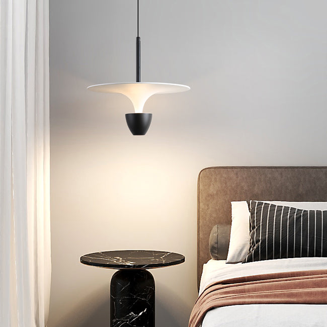 Lámpara colgante metal negro blanco Ø 26 x 35,5 cm LED 12W - ARLC0019