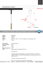 Lámpara colgante para riel magnético ultra slim aluminio bronce LED 4.5W TUYA - ARLC0031