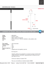 Lámpara colgante para riel magnético ultra slim aluminio acrílico negro Ø3x1,90 cm LED 6W TUYA - ARLC0032