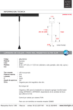 Lámpara colgante para riel magnético ultra slim aluminio negro LED 6W TUYA - ARLC0034