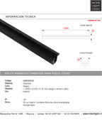 Riel magnetico embutido para foco de techo 2MT - ARRI0008