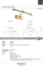 Alumbracuadro metal oro mate recargable - AXAC0001