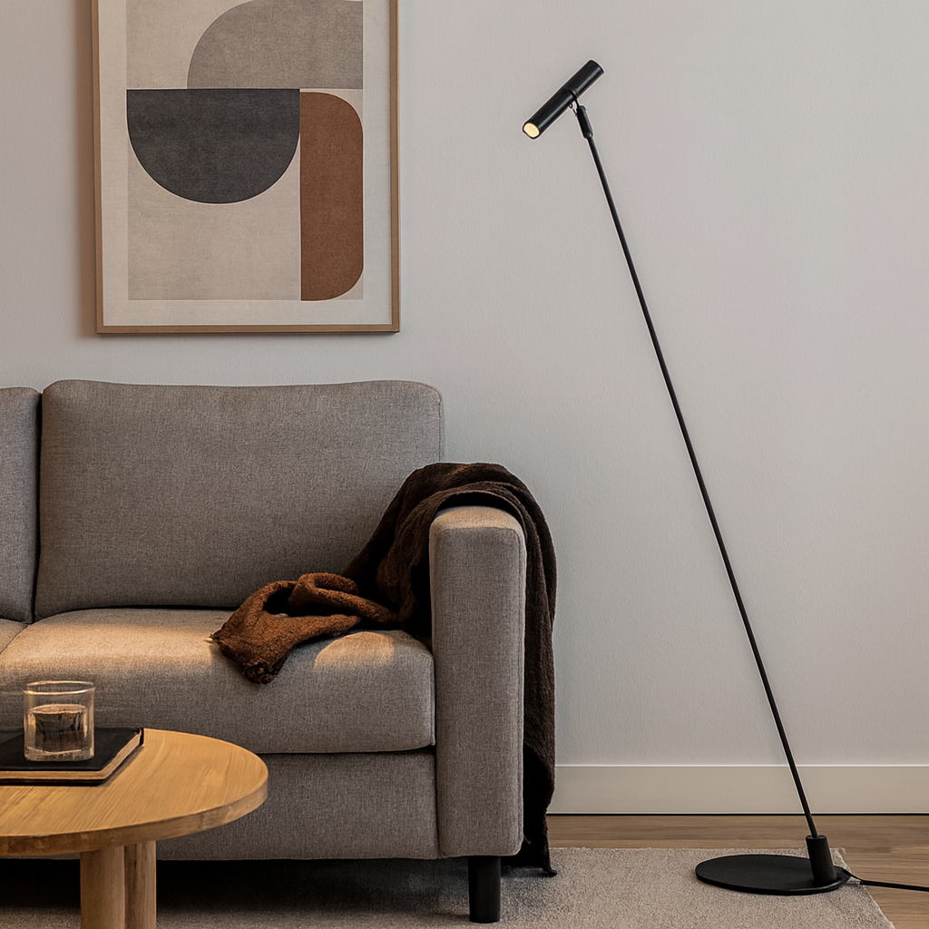 Lámpara de pie metal negro Ø23x1,27 cm LED G9 3W - LULP0108