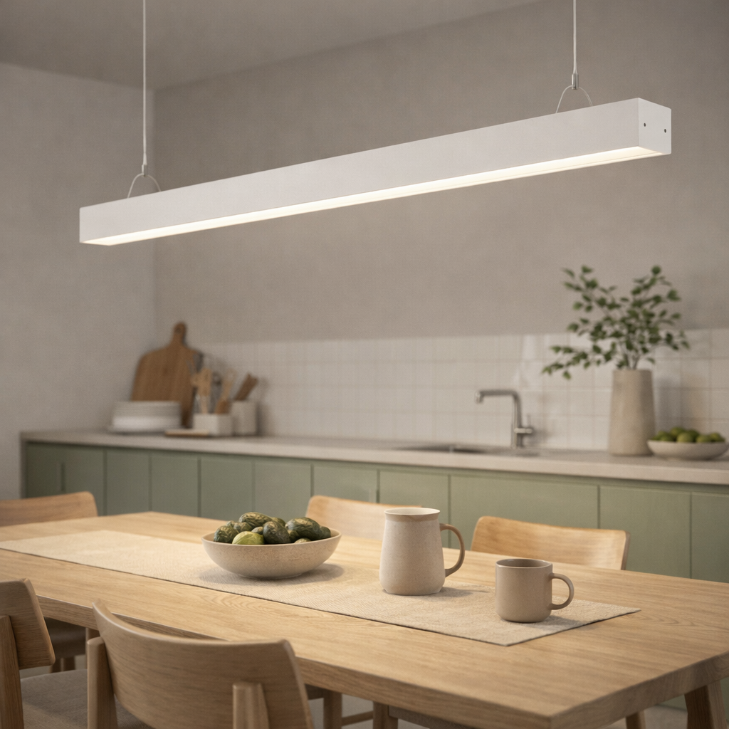 Lámpara colgante aluminio blanco 120x5x7 cm LED 40W  - KOLC0005