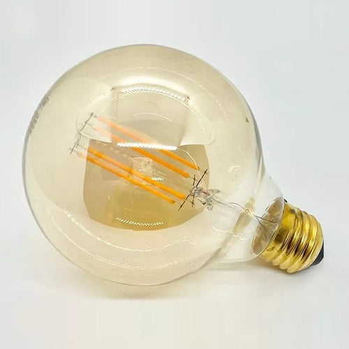 Ampolleta bola calida vidrio ámbar 4W G95 E27 - BEAM0003