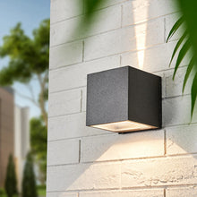 Cargar imagen en el visor de la galería, Apliqué negro opaco, bidireccional interior exterior LED 2x3W - BEAP0018
