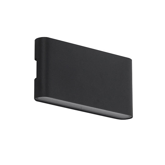 Aplique aluminio negro vidrio templado 17,5x9 cm IP54 LED 2X6W - BEAP0028