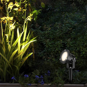 Foco estaca jardín negro Ø7,5x7,7x25,5 cm LED 5W - BEES0002