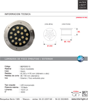 Cargar imagen en el visor de la galería, Foco piso acero exterior LED 18W - BEFO0015
