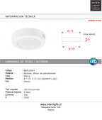 Plafón aluminio blanco Ø11,5 cm LED 6W - BEPL0001