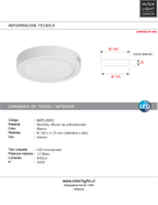 Plafón aluminio blanco Ø16 cm LED 12W - BEPL0002
