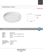 Plafón aluminio blanco Ø 22 cm LED 18W - BEPL0003