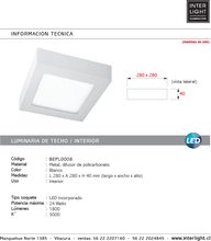 Cargar imagen en el visor de la galería, Plafón aluminio blanco 30x30 cm LED 24W - BEPL0008
