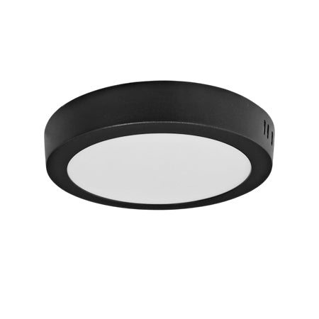 Plafón aluminio negro Ø16 cm LED 12W - BEPL0010