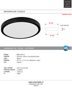 Plafón aluminio negro Ø28 cm LED 24W - BEPL0012