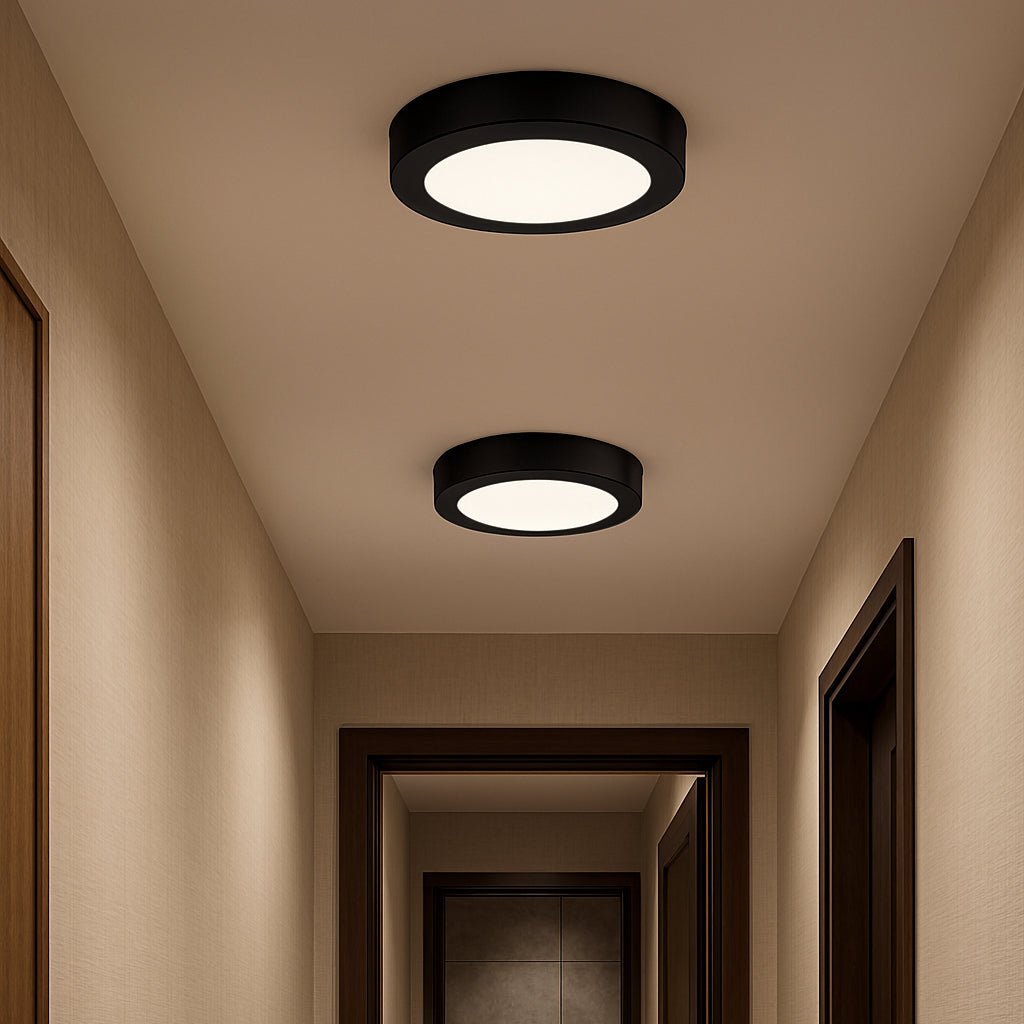 Plafón aluminio negro Ø21,2 cm LED 18W - BEPL0011