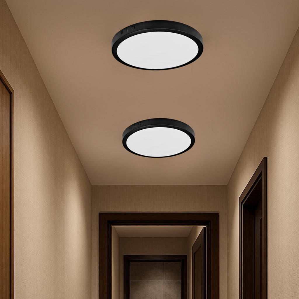 Plafón aluminio negro Ø28 cm LED 24W - BEPL0012