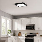 Plafón aluminio negro 20,5x20,5 cm LED 18W - BEPL0015