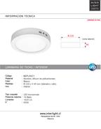 Plafón aluminio blanco Ø22 cm 6500K LED 18W - BEPL0021