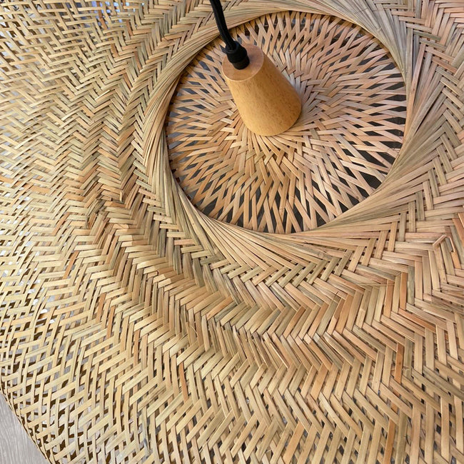 Lámpara colgante natural ratán 100 cm E27 - TOLC0019