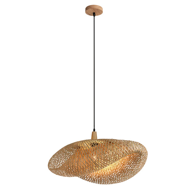 Lámpara colgante ratán natural 80 cm E27 - TOLC0018
