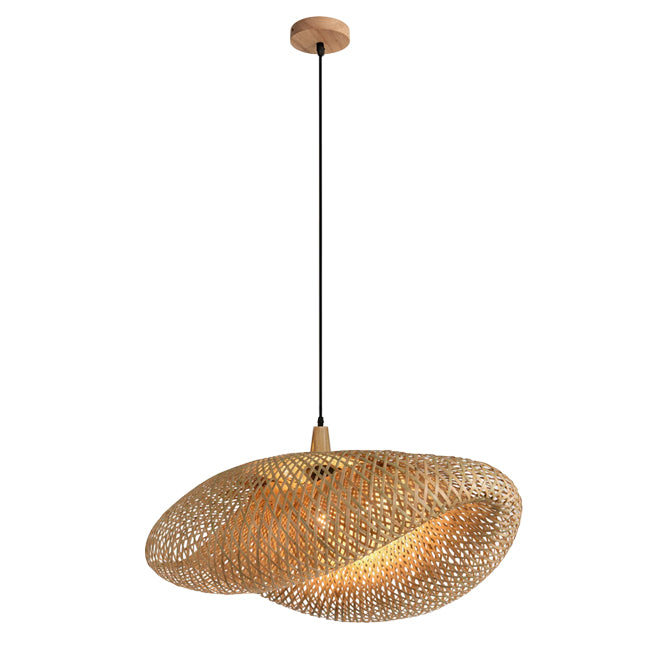 Lámpara colgante natural ratán 100 cm E27 - TOLC0019