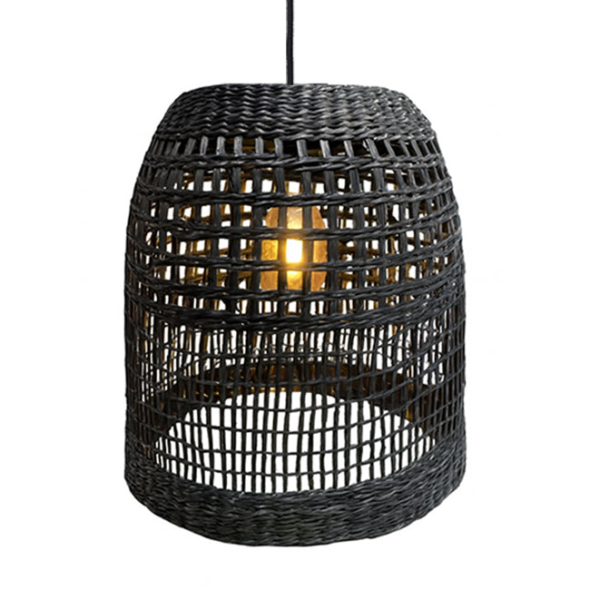 Lámpara colgante fibra natural negro Ø31x33 cm E27 - BRLC0059