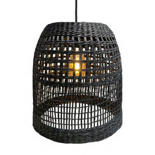Cargar imagen en el visor de la galería, Lámpara colgante fibra natural negro Ø31x33 cm E27 - BRLC0059
