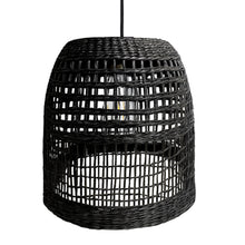 Cargar imagen en el visor de la galería, Lámpara colgante fibra natural negro Ø31x33 cm E27 - BRLC0059
