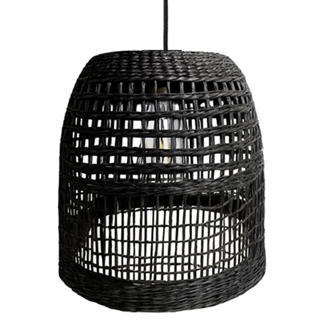 Lámpara colgante fibra natural negro Ø31x33 cm E27 - BRLC0059