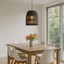 Cargar imagen en el visor de la galería, Lámpara colgante fibra natural negro Ø31x33 cm E27 - BRLC0059
