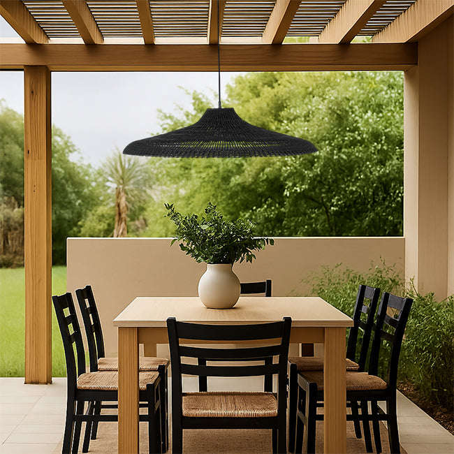 Lámpara colgante fibra natural negro 60x15 cm E27 - BRLC0060