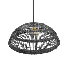 Cargar imagen en el visor de la galería, Lámpara colgante fibra natural negro 59x28 cm E27 - BRLC0063
