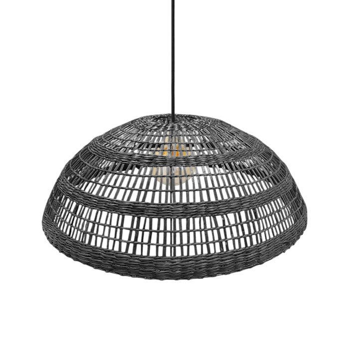 Lámpara colgante fibra natural negro 59x28 cm E27 - BRLC0063