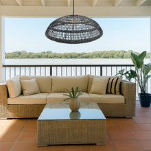Cargar imagen en el visor de la galería, Lámpara colgante fibra natural negro 79x31 cm E27 - BRLC0065
