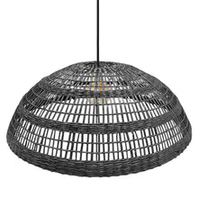Cargar imagen en el visor de la galería, Lámpara colgante fibra natural negro 79x31 cm E27 - BRLC0065
