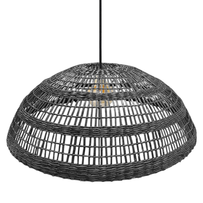 Lámpara colgante fibra natural negro 79x31 cm E27 - BRLC0065