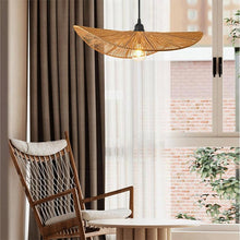 Cargar imagen en el visor de la galería, Lámpara colgante fibra natural  61x15 cm E27 - BRLC0067
