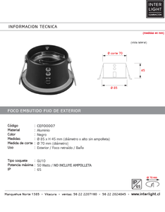 Foco embutido retraído aluminio negro exterior IP65 Ø8,5 cm GU10 - CEFO0007