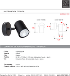 Foco negro dirigible muro o techo Ø5,8x12,7  GU10 - CEFO0014