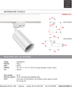 Foco metal blanco para riel monofásico11,4x15,3x19 cm GU10 - CEFO0016